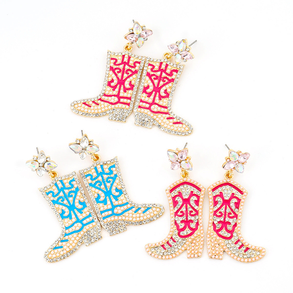 Wholesale Love Boots, Rice Bead Alloy Earrings